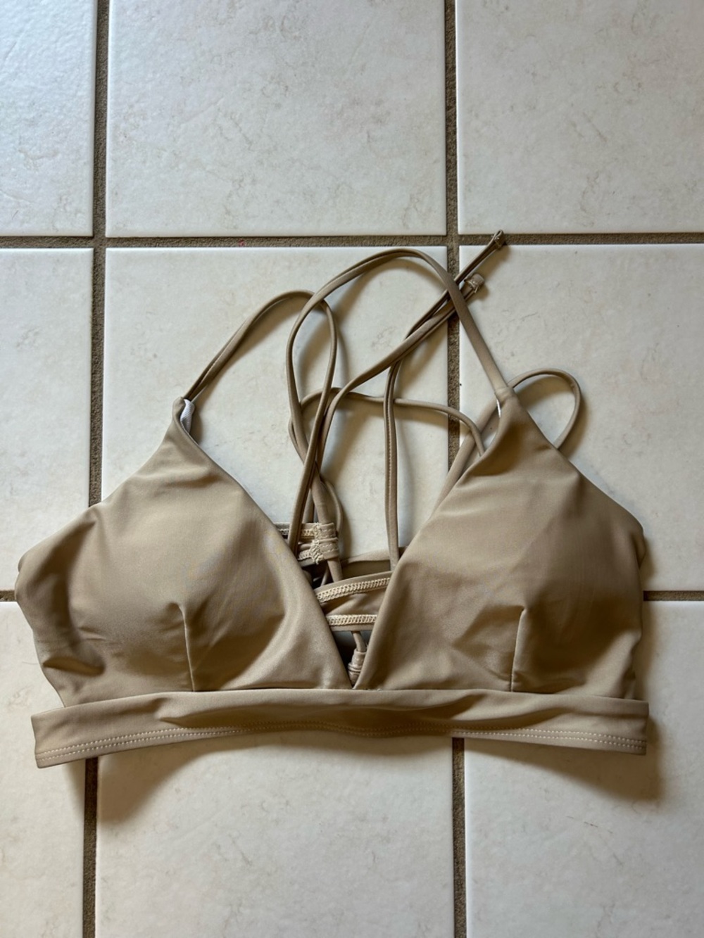 Seamless Strappy Nude Swim Top